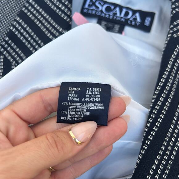 Vintage Escada Margaretha Ley Wool Silk Double Breasted 38 Blazer Jacket 6 - Picture 9 of 9